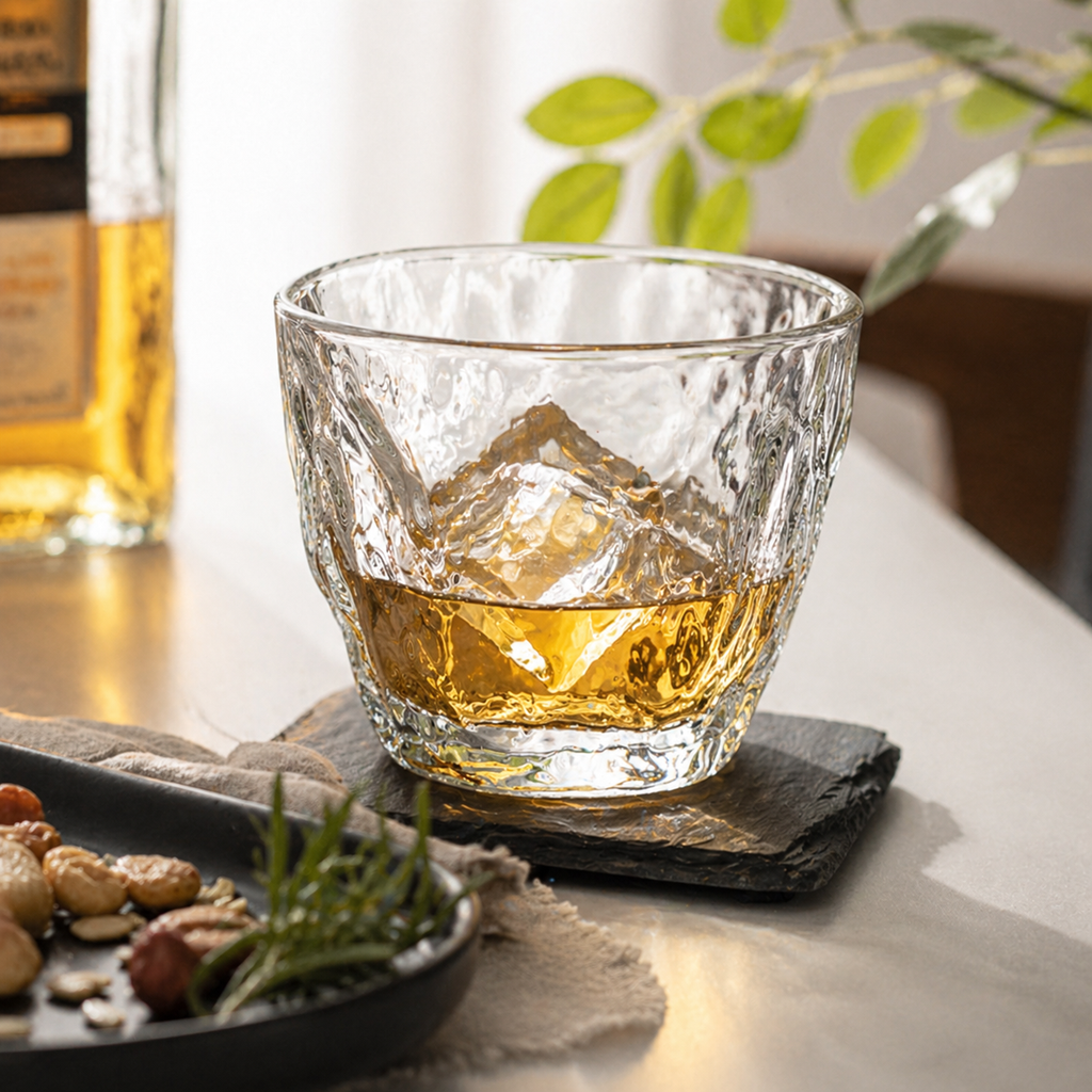 Textured Glass Cup